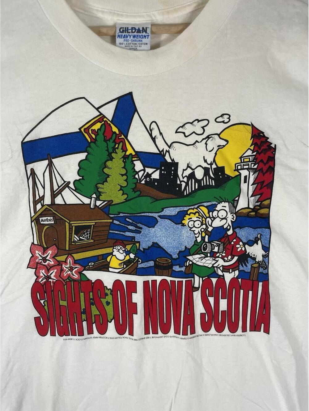 Vintage Sights of Nova Scotia Gildan Heavyweight Made In Canada T-shirt Sz XL - Picture 4 of 15